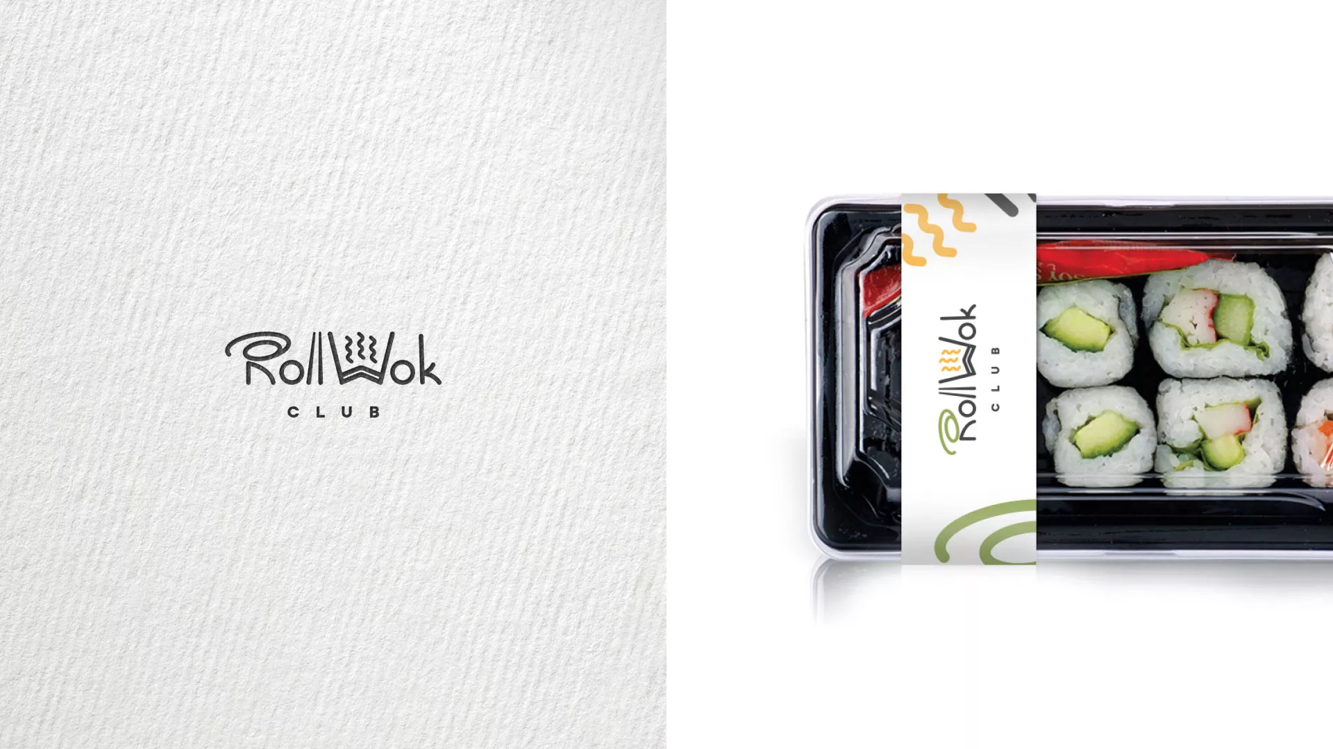 Разработка наклеек для суши-бара «Roll Wok Club» в Горно-Алтайске